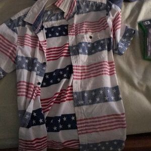 American flag buttoned up
